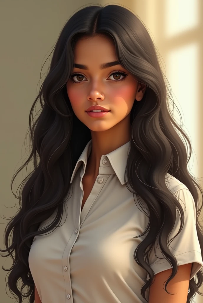 An Indian 17 year school girl with big boob and open hair