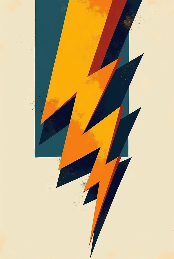Please create a cubism-style lightning bolt, with fragmented or separated parts, and leave spaces in between, without making it realistic.