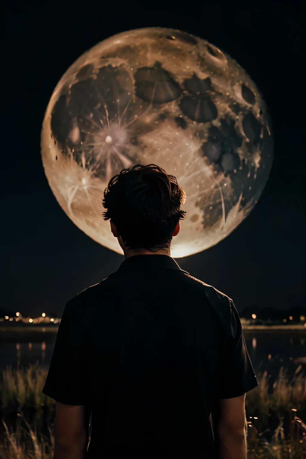 A man watching the moon
