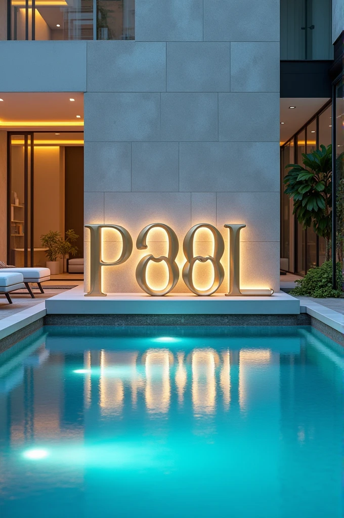 Stylish pool sign