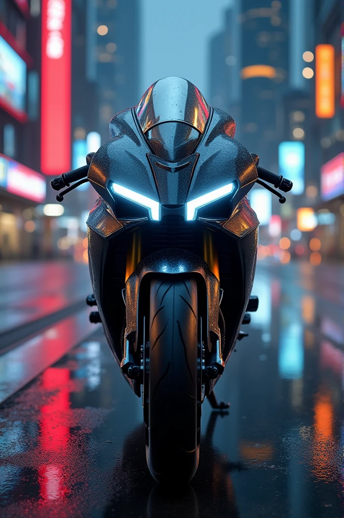 Make a sports bike model with iron man head 