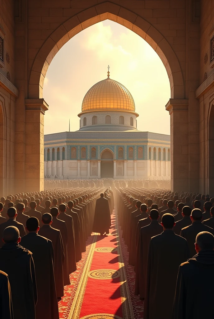 Scene Mosjidul Aqsa Prayer Men 