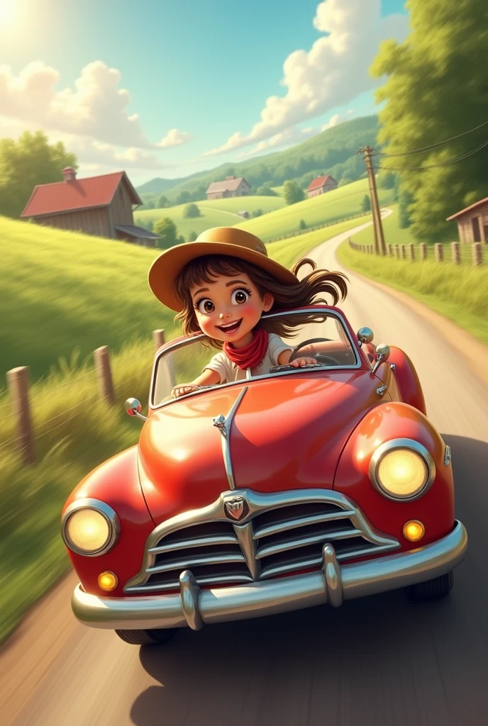 Girl riding car
