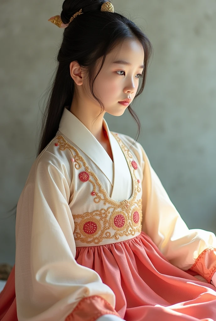 1 girls korean, hanbook dress,