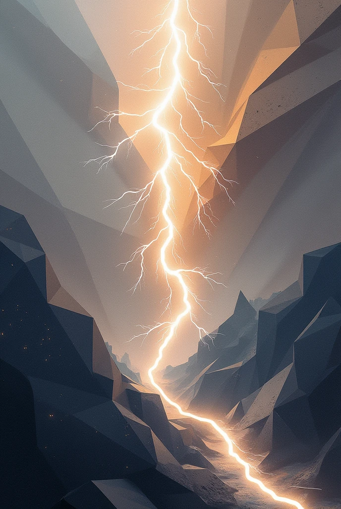 Lightning pattern cubism artprint