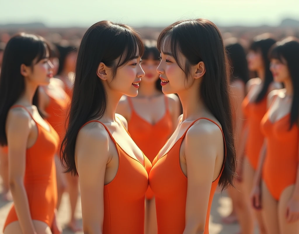 (((((Japanese Clone-girls=Myself))))), (((Super Best masterpiece Clone-girls Raw Photography Art))), (((16K, Highest quality, Ultra-high resolution, RAW Photos))), (((It&#39;s so unrealistic., With unparalleled depiction, With an unfathomable sight, An unprecedented and shocking worldview, Clone-girls: In a world of mass reproduction, Ultra-realistic))), (((Japanese Girls, Sasaki Nozomi, 28yo, Small face, Thick black hair, Medium to long hair, Dark Eyes,  face, Cute Smile, Smiling face, A gentle gaze, (((Very happy laughter)))))), (((Very beautiful detailed girls, Accurate body structure, Accurate body movements, Very detailed body, (((Super big bre bulge of ample breasts)))))), (( swimsuit, Cleavage Emphasis, Empha fullness of your breasts))), ((((((((Very detailelf cloning, Depiction of splitting oneself, 1Myself girl→1,000,000,000,000,000,000,000,000,000,000Myself cloning girls)))))))), (((((((Myself clone-girlsから, Myself keeps multiplying, (Very detailed and intricate, To the exact, Flawless, (((In the same female body,With the same face, With the same hairstyle, In the same clothes, At the same height, 同じSuper big breastsである))), In a detailed depict,000,000,000,000,000,000,000,000,000 people))))))), (((((Myself girls only))))), (((((1,000,000,000,000,000,000,000,000,000,000Myself girls))))), (((((Very detailed depiction, Multiple or more Myselves, Physical contact, Pleasant conversation, Holding hands, Hug, walk, Turn around, Shift your gaze))))), (((Very detailed, Extremely crowded, Body-to-body contact with no gaps))), (Bright and soft light), (((((Clear and accurate perspective depiction, super wide view, Ultra-wide field of view, Focus on the average value of the image))))), A crowd of Myself filling up the horizon, Everyone is sexy!!!!, I want to touch each other, I want to hasex with everyone, I want to put my boobs together, Eyone is me, so it&#39;s okay to toucm, Sex with a group of people!!!!!