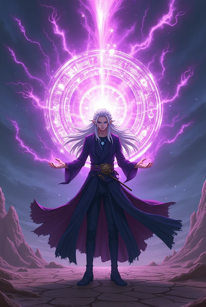gojo satoru releasing hollow purple 
