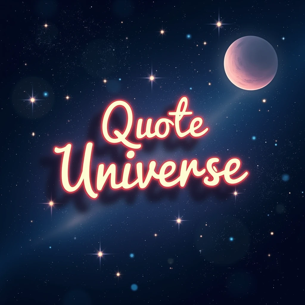 Design a modern and captivating Instagram profile picture for a page called 'Quote Universe.' The image should feature a cosmic or galactic theme with stars, galaxies, and planets in the background to reflect the 'universe' aspect. In the center, include elegant, glowing typography with the words 'Quote Universe,' using a stylish, readable font. The color palette should blend deep blues, purples, and soft whites, giving a mysterious and inspiring vibe. The overall design should feel inspiring, timeless, and creative, suitable for a page that shares thoughtful quotes."