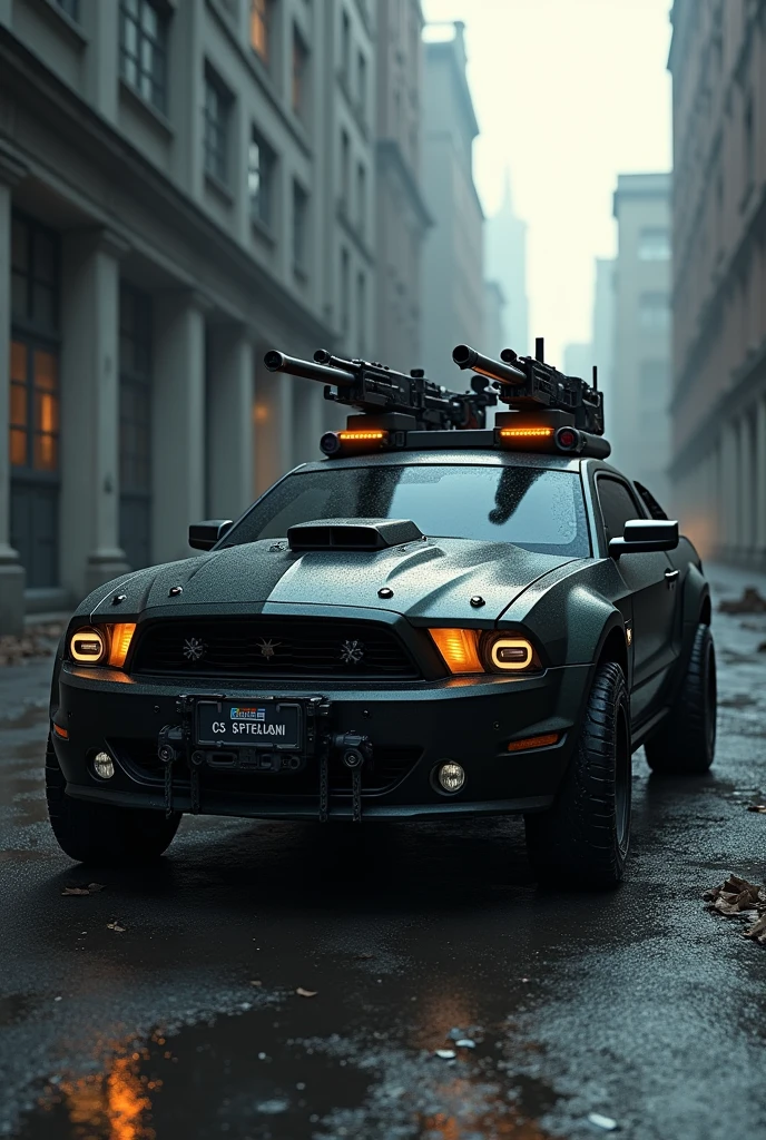 Car with guns loaded in it and with
dengerous look