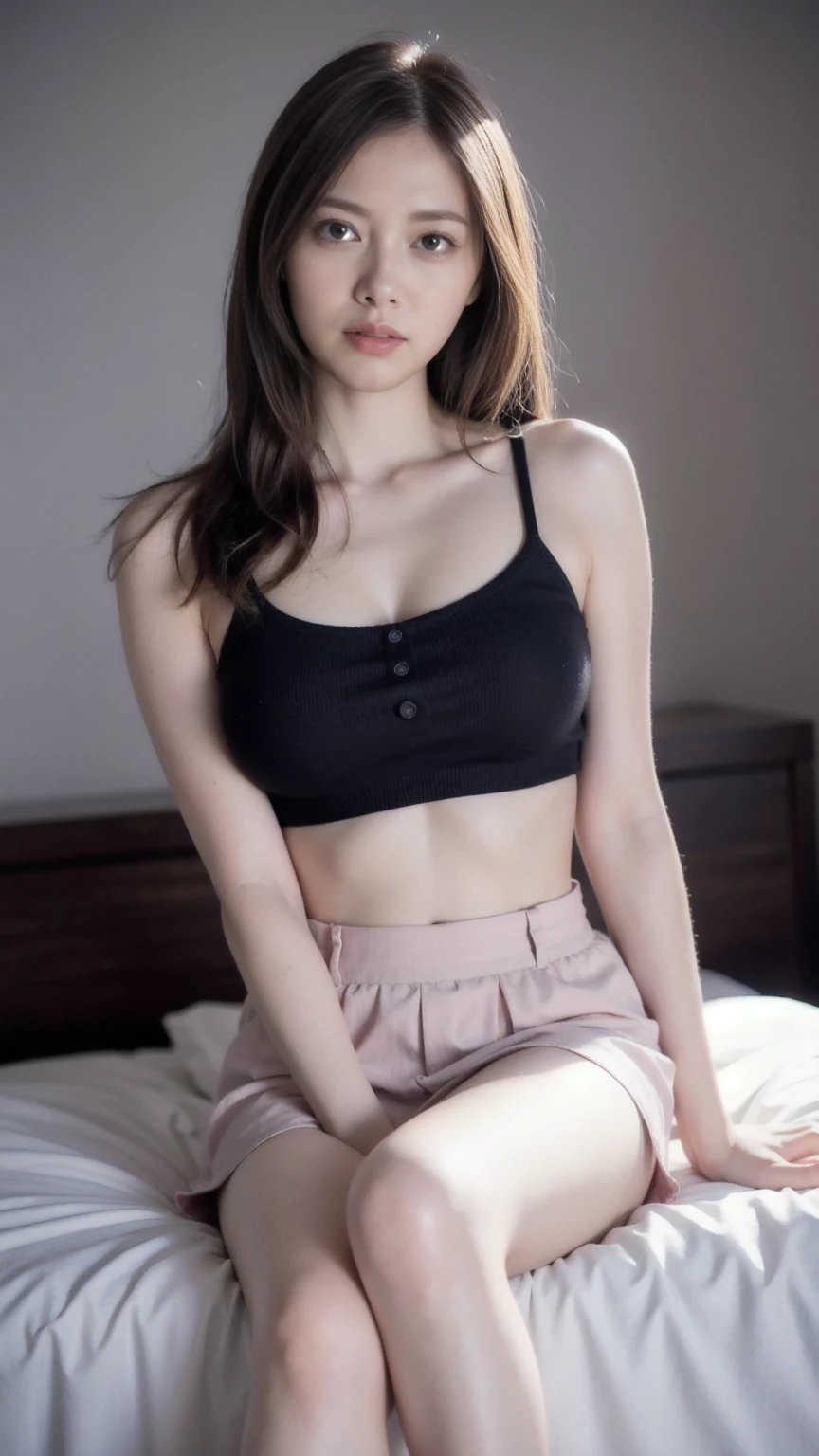 (masterpiece:1.3), High resolution, Super detailed, Highly detailed CG Unity 8K wallpaper, realistic, photo-realistic, Raw photo, Beautiful and dense face, pale skin, realistic skin, fine cloth texture, detailed hair texture, perfect proportions, beautiful face, Accurate, anatomically correct, Highly detailed face and skin texture, natural neck length, (Shining Necklace, wedding ring), (beautiful hands), (Fair skin:1.2), thin legs, thin legs, sexy thighs, 
break, 
fine eyes, symmetrical eyes, light brown eyes, double eyelid, thin eyebrows, (glossy lips:1.4), ((provocative face:1.2)), (blush:1.1), 
sexy lace underwear、camel toe、
(medium big breasts), (slender body shape:1.2), 
(dark brown hair, wavy hair), ((medium hair, asymmetrical bangs:1.2)), (upper body shot:1.2), ((from below:1.3)), ((focus on feet:1.2))
break, 
((Sit on the couch with your legs raised to your chest:1.3)), Stylish living room