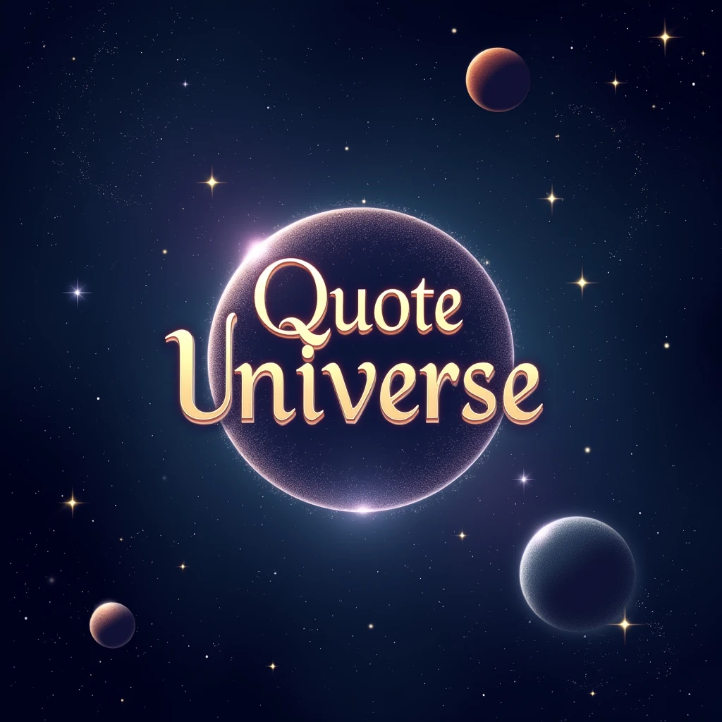 Design a modern and captivating Instagram profile picture for a page called 'Quote Universe.' The image should feature a cosmic or galactic theme with stars, galaxies, and planets in the background to reflect the 'universe' aspect. In the center, include elegant, glowing typography with the words 'Quote Universe,' using a stylish, readable font. The color palette should blend deep blues, purples, and soft whites, giving a mysterious and inspiring vibe. The overall design should feel inspiring, timeless, and creative, suitable for a page that shares thoughtful quotes."