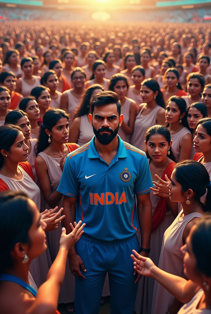 Virat Kohli with 100 women 