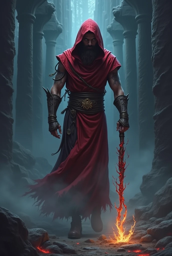 Alter, magic staff , bloody cloak