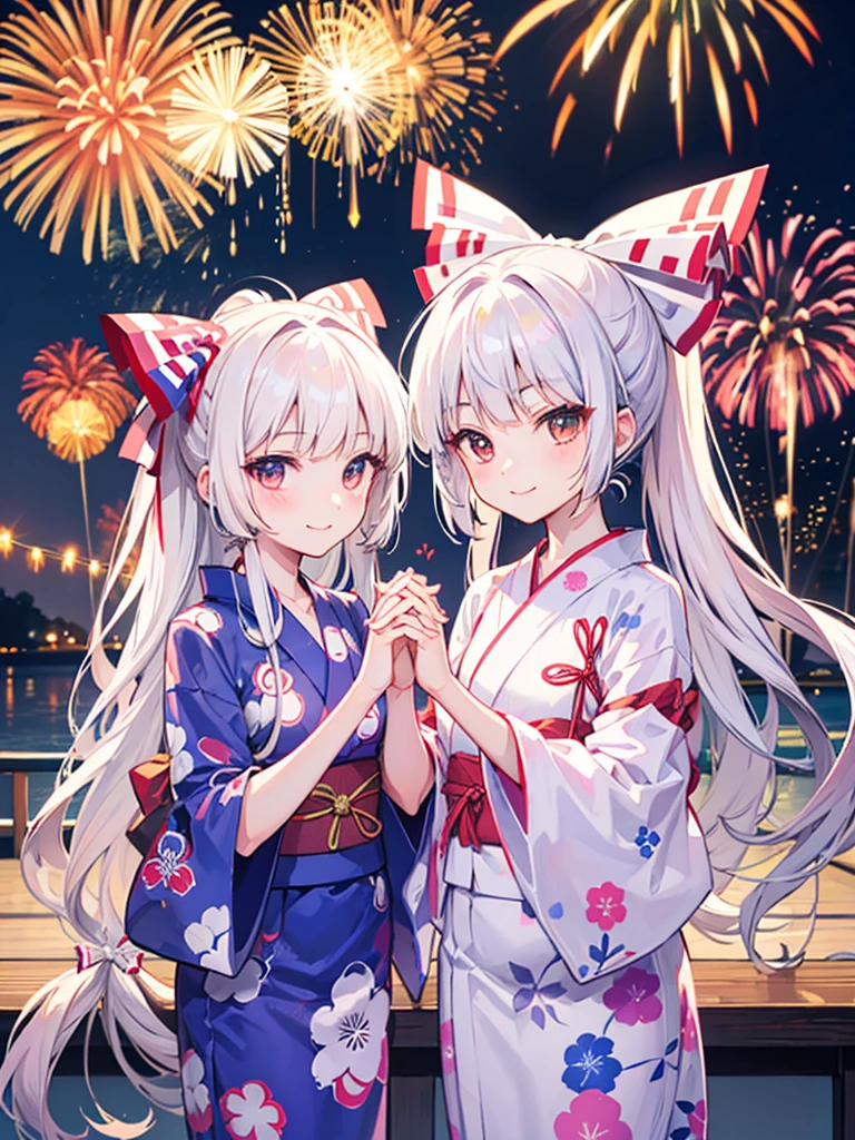 Fuziwarano mokou、smile、Join hands、smile、yukata、firework、firework大会、stall、busy
