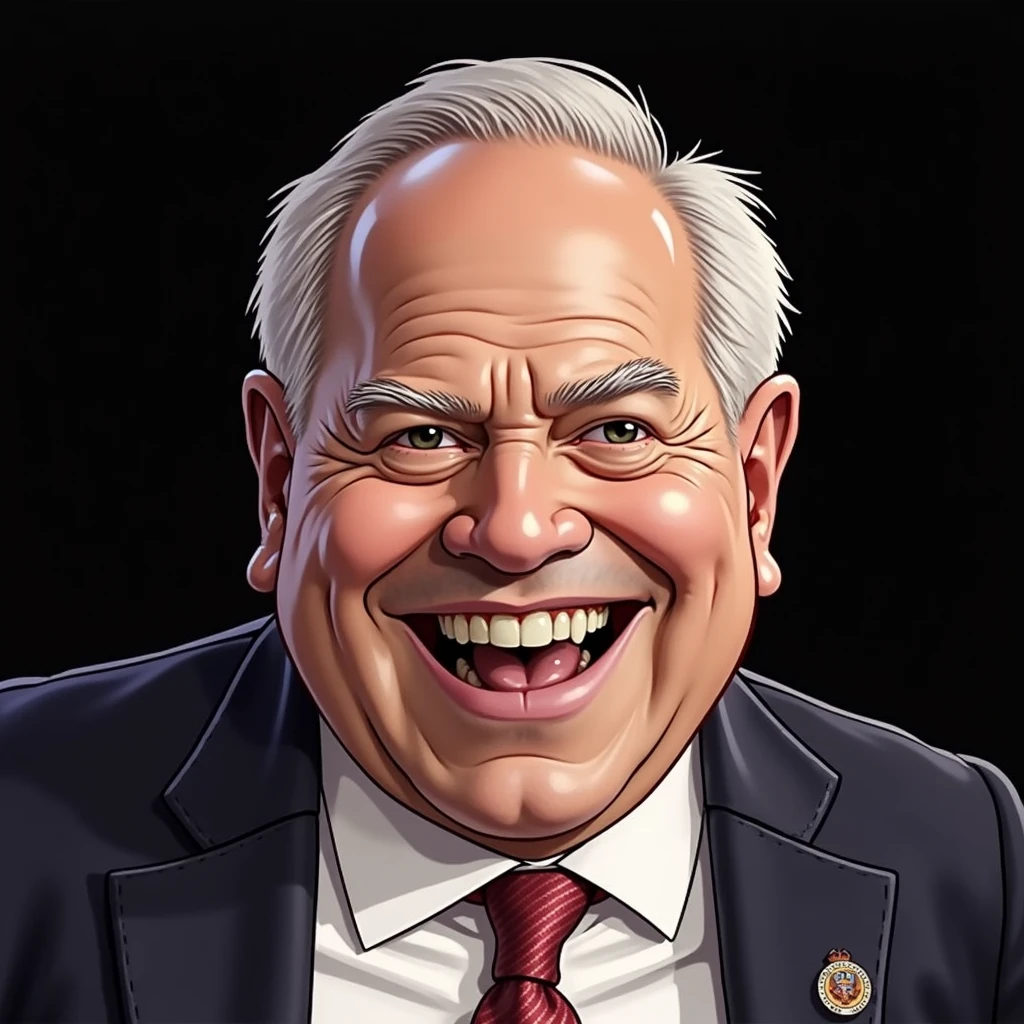Caricature of Tim Walz