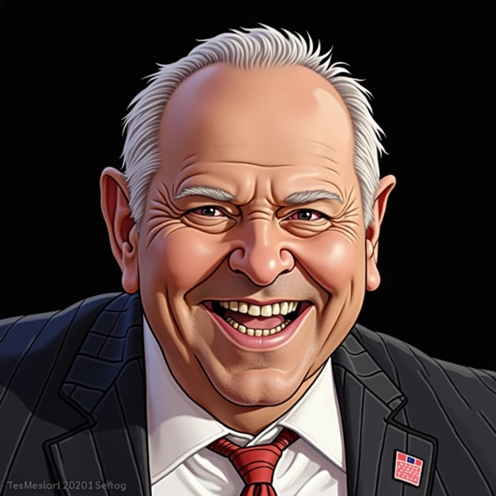 Caricature of Tim Walz