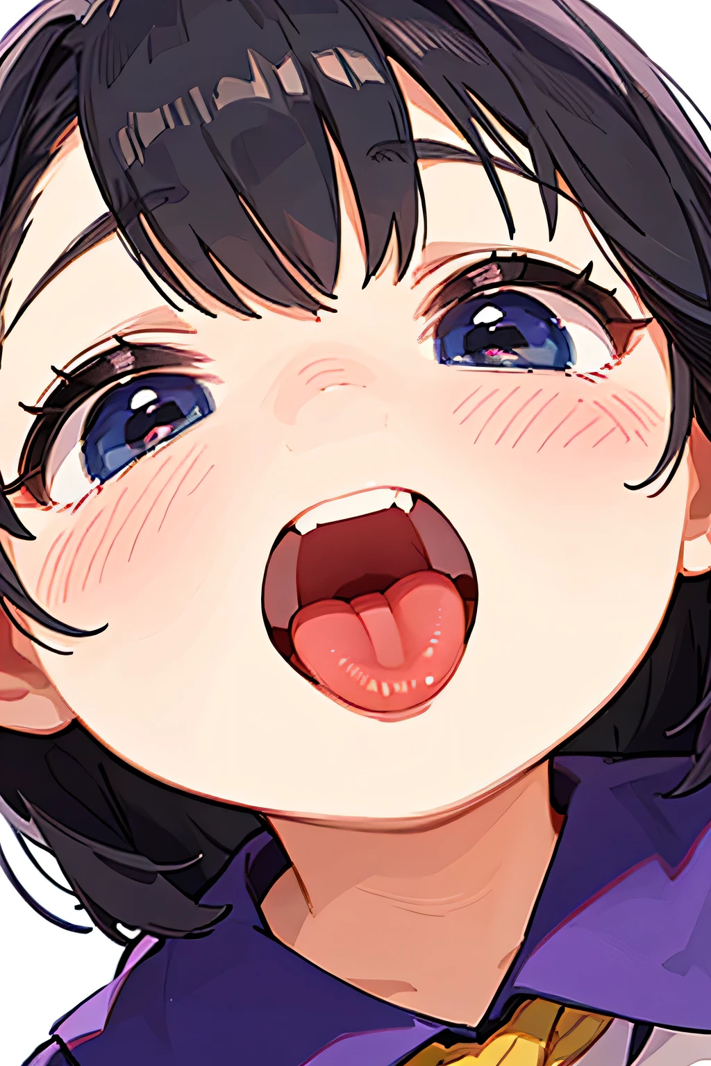 In the mouth　tongue　odor　Primary school students　Face close-up　smile　 Open your mouth wide