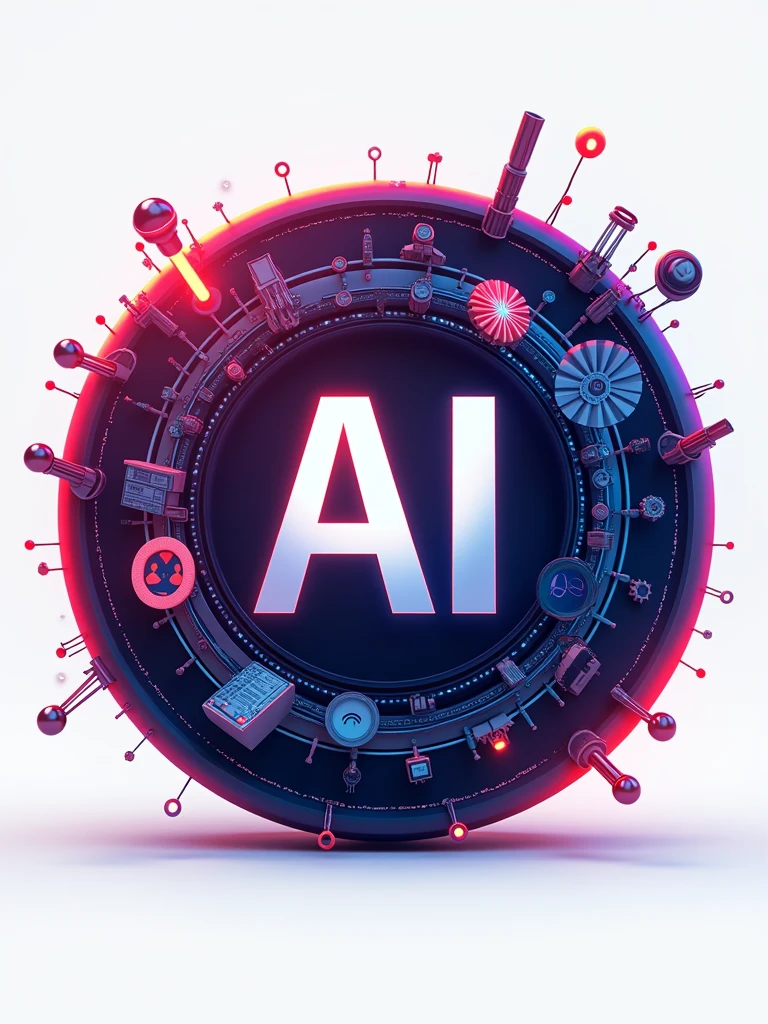 Create a round-shaped logo for my YouTube channel named ‘TechReel AI’. The logo should feature the channel name prominently. Incorporate graphical icons or symbols that represent short reels, viral videos, and AI technology. The design should be modern, eye-catching, and convey a sense of innovation and technology. Use colors that are vibrant and appealing to a tech-savvy audience