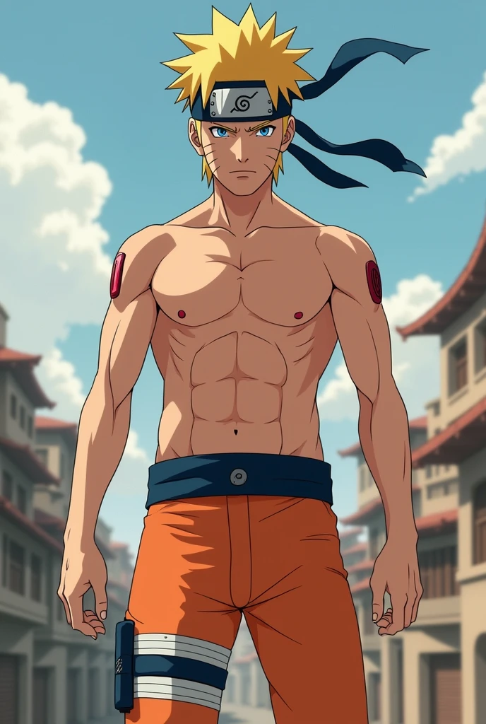 Naruto Uzumaki stripped naked showing his member