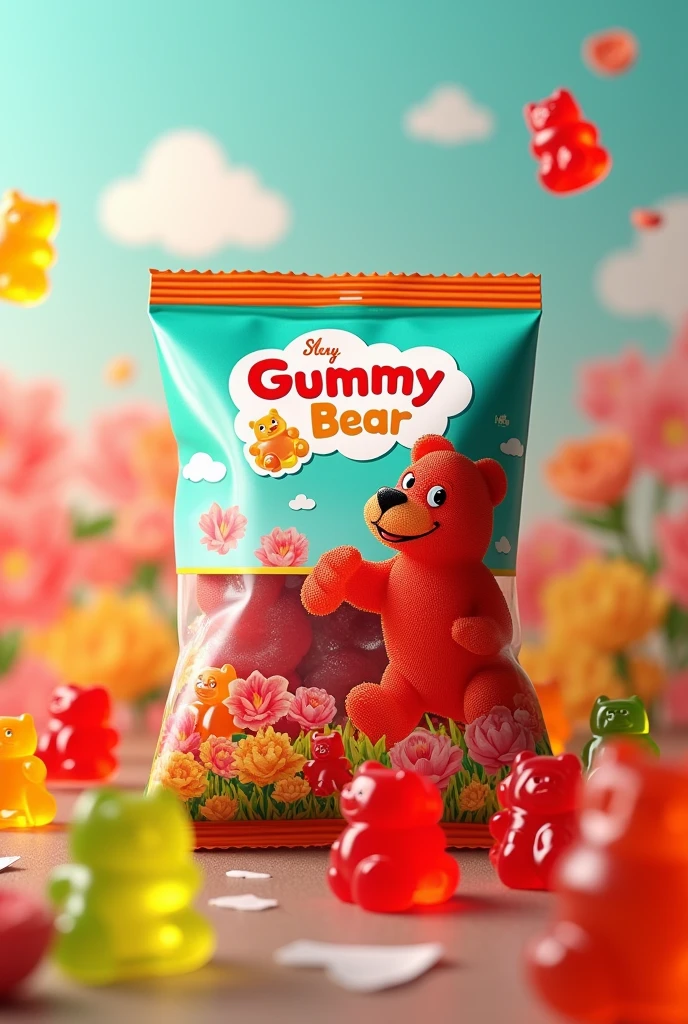 gummy bear candy packaging without logo