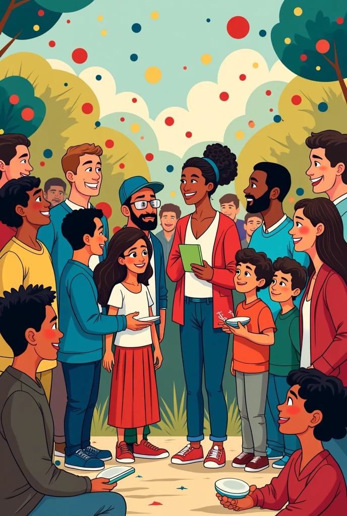 draw a cartoon that shows how cultural diversity, social values, norms and politics are related to each other