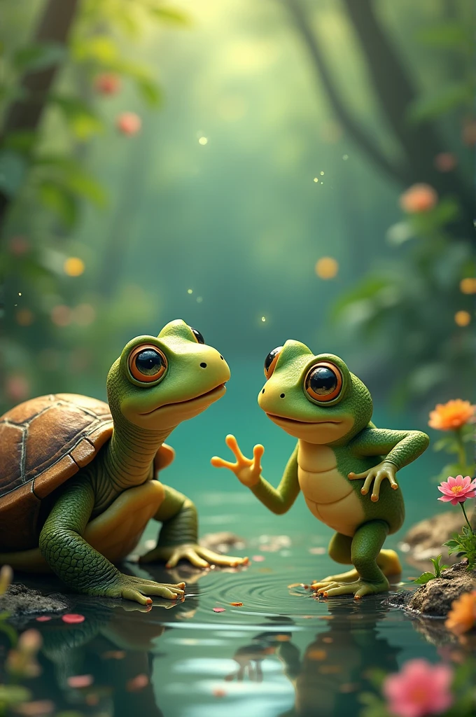 Tratle and frog