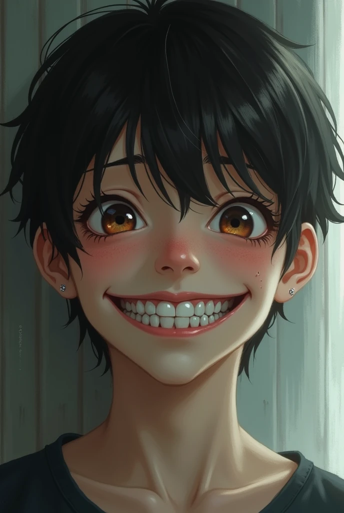 Represents the phrase "Damn that smile that goes from end to end and camouflages depression so that they don&#39;t ask me questions"