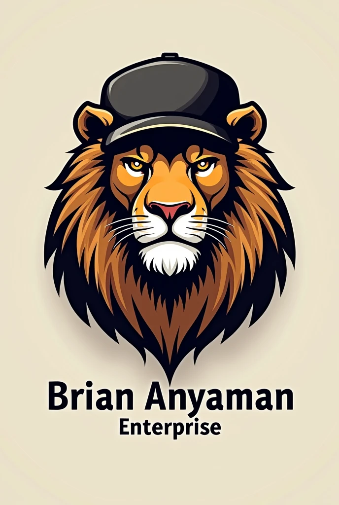 Create a logo and put business name as Brian Anyaman enterprise , background picture as lion wearing cap and keeping a wallet
