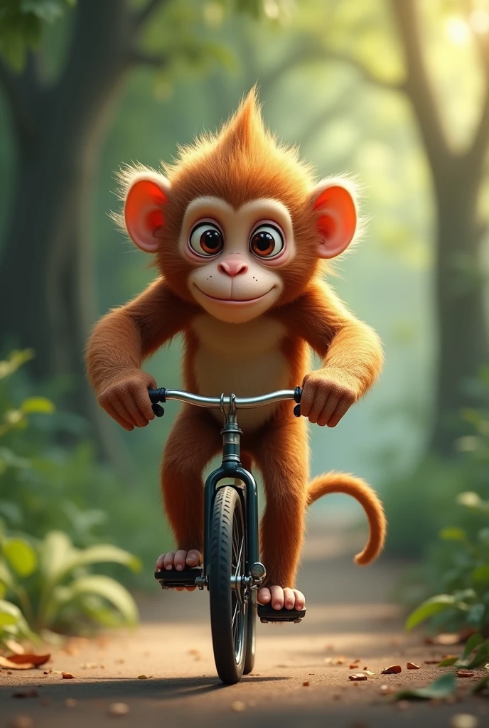 A monkey doing bicycle