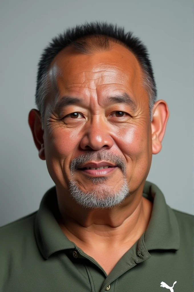 See photos of Mark Ah Chee on the internet and create a realistic Facebook profile picture of Mark Ah Chee from Milne Bay Province of Papua New Guinea. He is chubby and has reddish dark skin, is clean shaven, and has shorter hair. In his early 40's. 5th generation Papua New Guinea. He looks more Papua New Guinea than Chinese but still has slight Chinese facial features in his eyes, big forehead, and rat round face, with male pattern baldness.