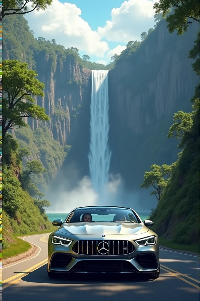 Car is start for water fall