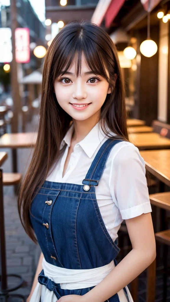 Cute girl working at a cafe terrace Japanese 19age
Professional Lighting Digital SLR Beautiful and elaborate face Perfect and beautiful face Big eyes Smile