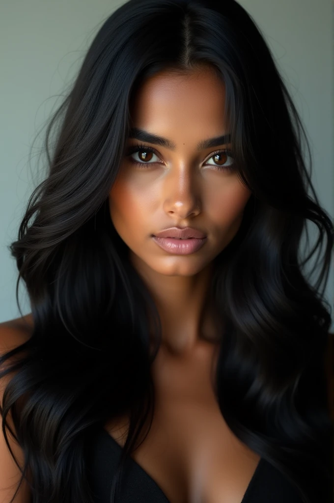 Indian blck model girl long hear