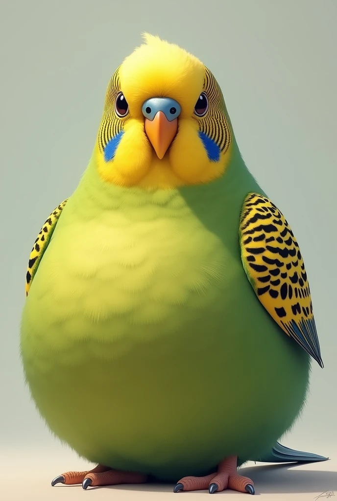 Very very most round budgie in the world realistic picture