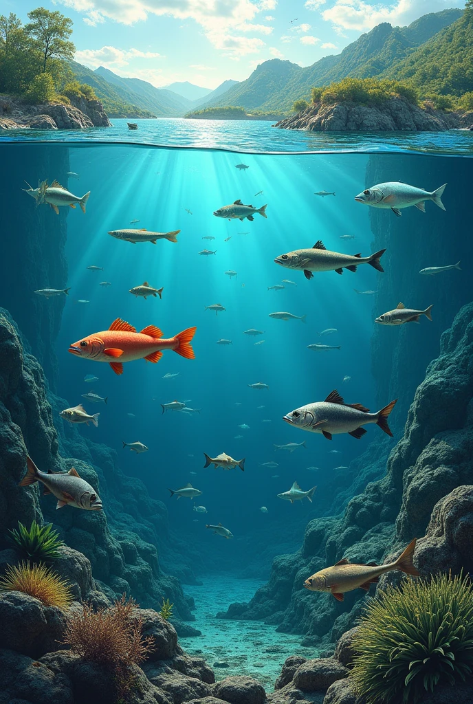Create vertical gis images of fisheries 
