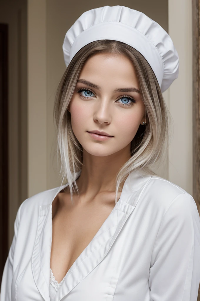 Image réaliste d'une femme blanche, 20 ans, Cheveux raides, yeux clairs, veste courte noire, seins moyens, portrait de pres, Beaux yeux détaillés, extrêmement détaillé eyes and face, chef-d'œuvre, Éclairage cinématographique, (Peau très détaillée:1.2), 8k euh, Reflex numérique, éclairage doux, Haute qualité, grain de film, Fujifilm XT3