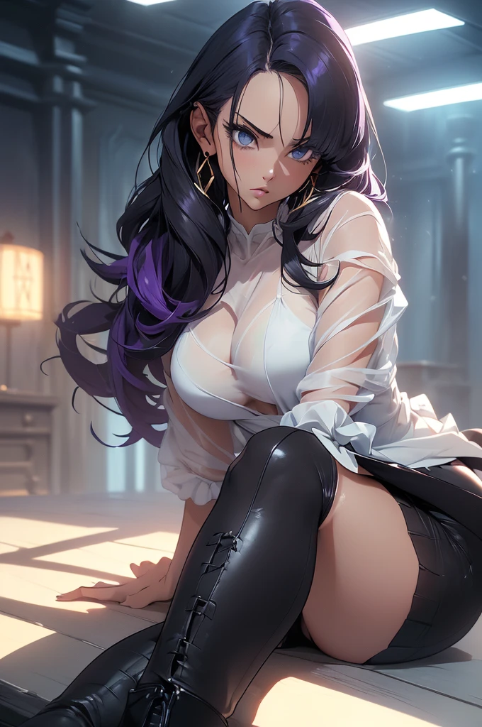 (Highest quality,4K,High resolution,masterpiece:1.2), (Ultra-detailed), (Slender beauty)(Age 27)(thunder:1.3) (Dynamic Art), (looking at the camera) (Dragon Ball Z setting), (The whole body is visible)(Vision:1.8), (Realist,photoRealist,photo-Realist:1.37), (High resolution,High resolution), (Portraiture), (Vibrant colors), (Long legs), (A noticeably elongated face), (Wide range) (Hermosos Fine grain), (Beautifully detailed lips), (Very detailed目と顔), , Bright eyes Dynamic angles and postures, Sweatびっしょり, Sweat, (Long eyelashes), (Sharp focus), (Physically Based Rendering), (8 heads,Beautiful female warrior), (Mature Woman) (Leg spread), (intense), (expression of intense desire), (Motion Blur), (elegant), (Slim figure:1.3), (Inspired by anime), (Bright light), (Cinema Lighting), (Contrasting colors), (Mysterious atmosphere), (Action-packed scenes), (Unique Look), (impressive), (Reveal costumes), (Exciting),(Deep Eyes),(Fleshy pubic area), (Expressive), (Interesting atmosphere), (Dark blue high socks Magic Mix Real、(RAW Photos:1.2)、(Realistic:1.4)、The beauty of beautiful details Laughter、Big Ass、blonde、((I can see your pants))(Panty shot)Earrings eyelash Beautiful and detailed、Large file size、Very detailed、High resolution、Transcendental beauty Highest quality、masterpiece、、(Riders jacket))、Very detailed表現, In detail、Very detailed顔のCinema Lighting、1、positive、((Dynamic pose)))、(Lean back:1.2), (Open Stance))、(From below:1.5), (Under the skirt:1.5), Check Pleated Skirt、Sexy upward glance, (Spread your legs and show me your panties:1.5), (Black see-through panties:1.5), (Low rise:1.5), (Long purple hair:1.5), (Healthy Body:1.5), (High leg tiny panties,,,,,,:1.5), (Looks like see-through panties :1.3), (Pubic hair is visible:1.5), (Browsing Caution:1.5), (Shyness:1.5), (Black long boots:1.5)(Ecstasy:1.5)(orgasm:1.3)