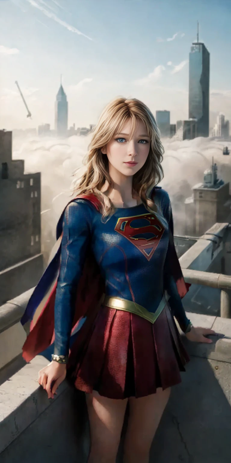 (1girl:1.3), Solo, (((Very detailed face)))), ((Very detailed eyes and face)))), Beautiful detail eyes, Body parts__, Official art, Unified 8k wallpaper, Super detailed, beautiful and beautiful, beautiful, masterpiece, best quality, original, masterpiece, super fine photo, best quality, super high resolution, realistic realism, sunlight, full body portrait, amazing beauty, dynamic pose, delicate face, vibrant eyes, (from the front), She wears Supergirl suit, red and black color scheme, spider, very detailed city roof background, rooftop, overlooking the city, detailed face, detailed complex busy background, messy, gorgeous, milky white, highly detailed skin, realistic skin details, visible pores, clear focus, volumetric fog, 8k uhd, DSLR, high quality, film grain, fair skin, photo realism, lomography, futuristic dystopian megalopolis, translucent