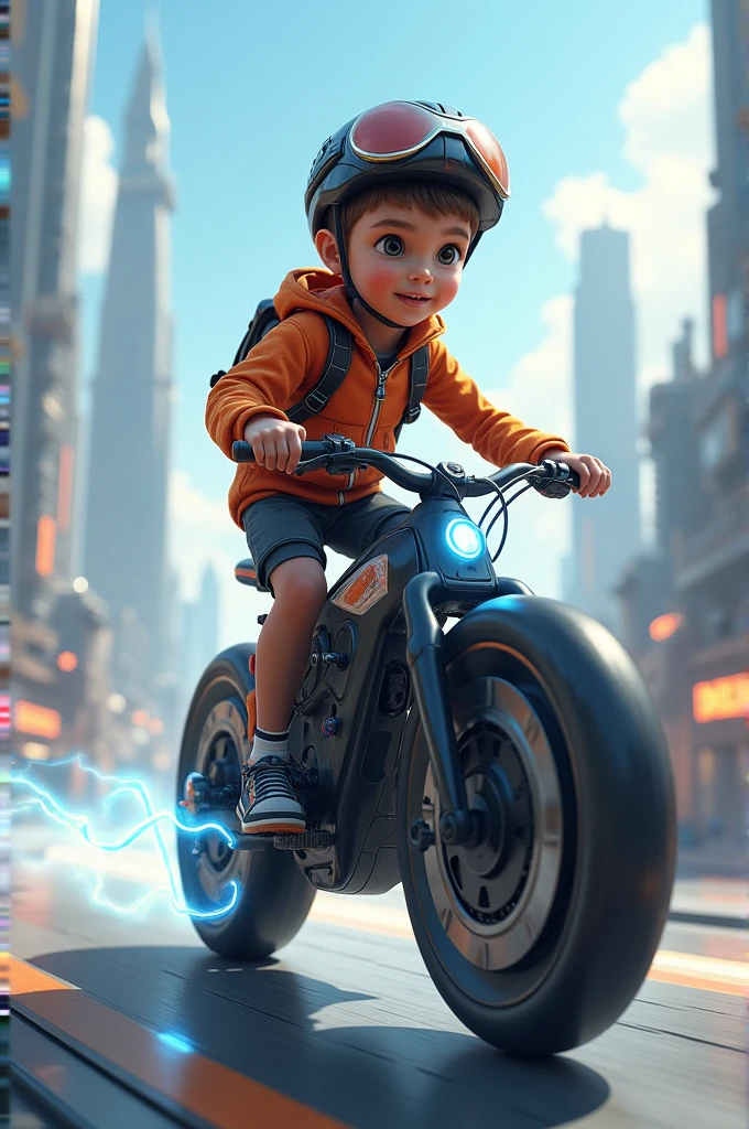 A boy with pulsar bike