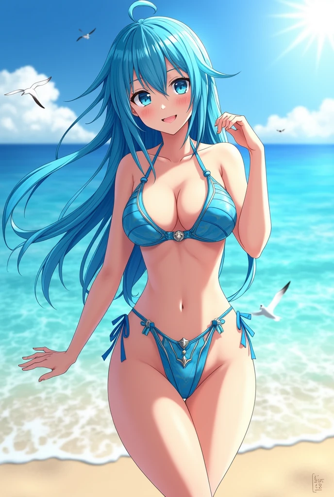 Konosuba Aqua in sexy swimsuit