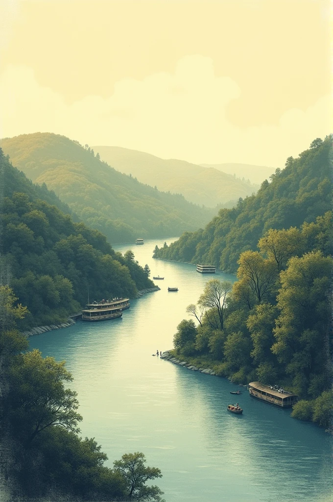 create a old style river made in sketch