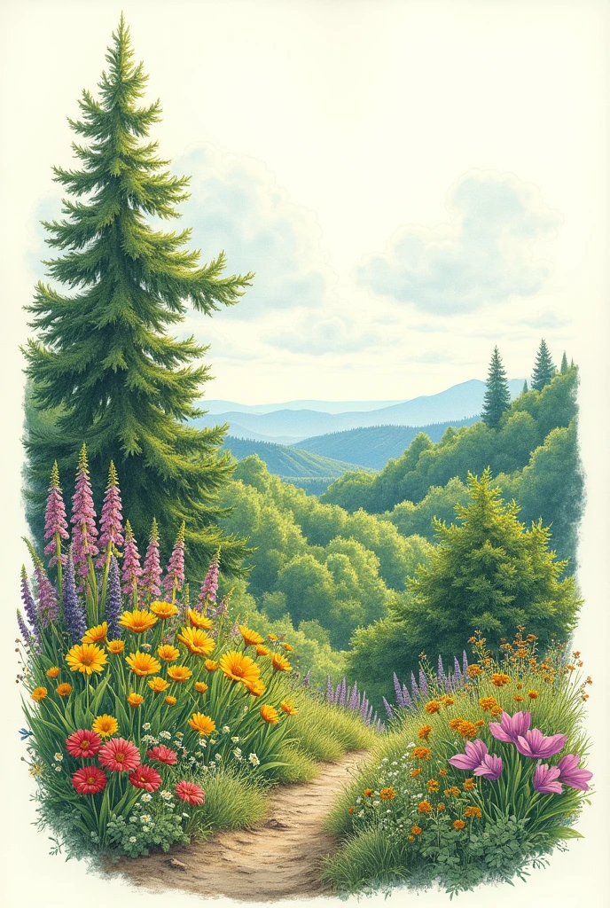 nature drawing with explaination