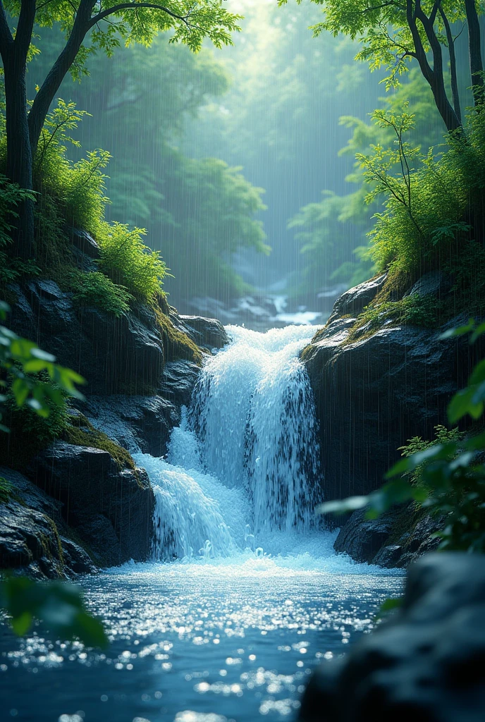 Rain water flowing to the river