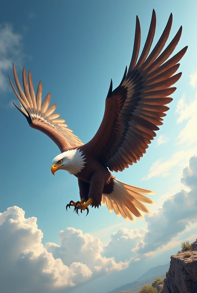 Eagle with open wings