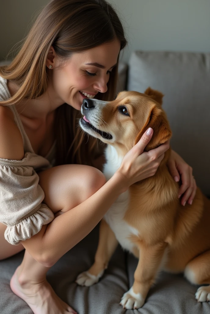 A woman fucking a dog