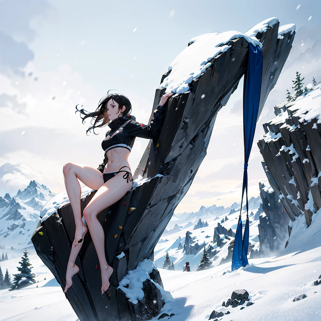 ((nsfw)),((gigantic breast:1)),Cyberpunk, mechanical, broken, there is a picture of a very large iceberg, cyberpunk, mechanical, broken, with a lot of snow, dungeon background, icicle background, arena background, game background, dark dark cave background,a female warrior squatting down,((smile:1))