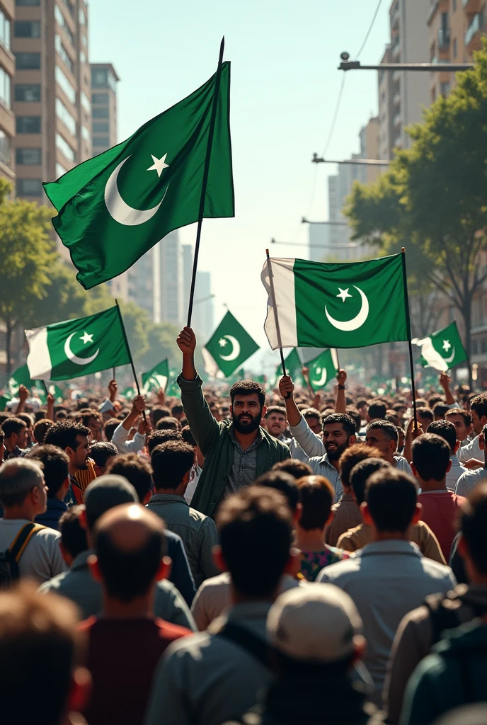 Pakistani people block the road in hand pakistani flage for innocent kill of kamran malik