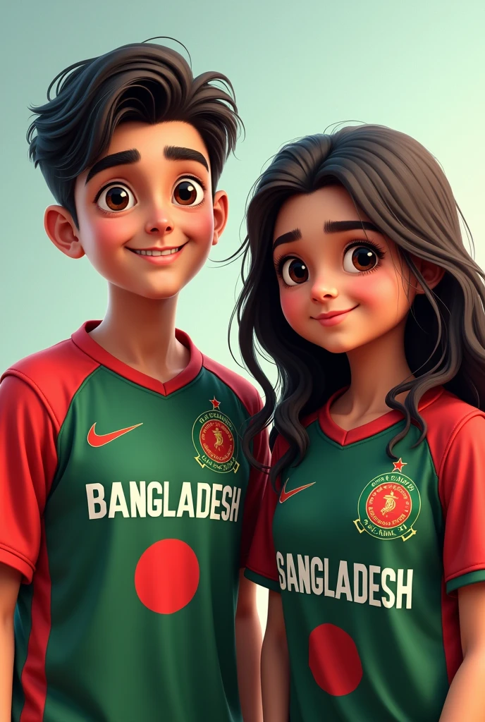 The boy Sohan and the girl Samita are the fan of Bangladesh cricket.they wearing Bangladesh cricket jersy. there name showing there jersy