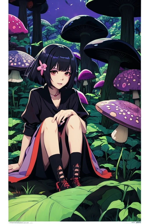 black　mushroom　Anime Style