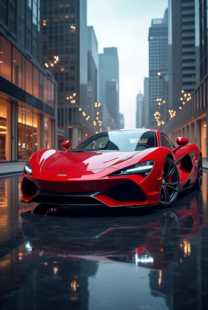 Red car in luxury 